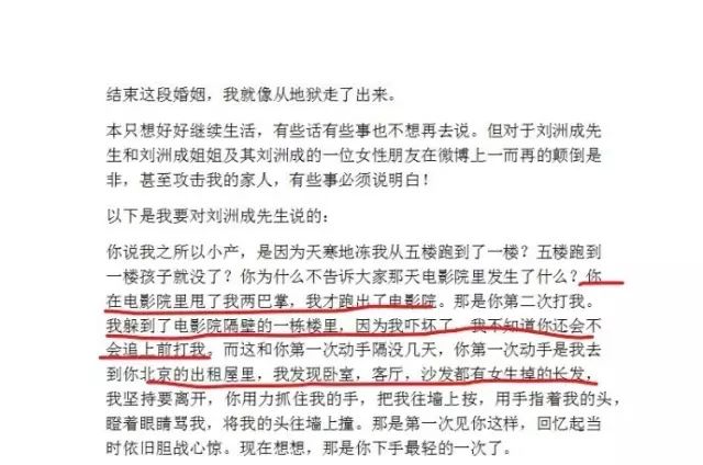 刘洲成何洁家暴事件再升级:前妻林苗发长文反击